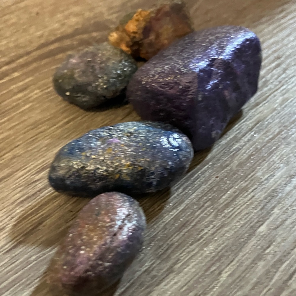 Set of 5 handpainted rocks colorful decoration home and garden